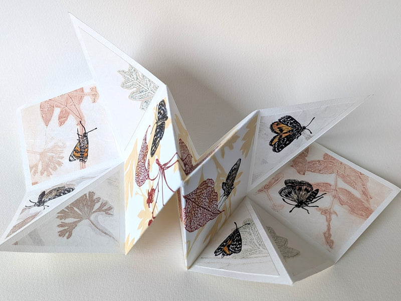 Moth and butterfly artist books – linocut and botanical monotype printmaking with Dr. Fenja T. Ringl