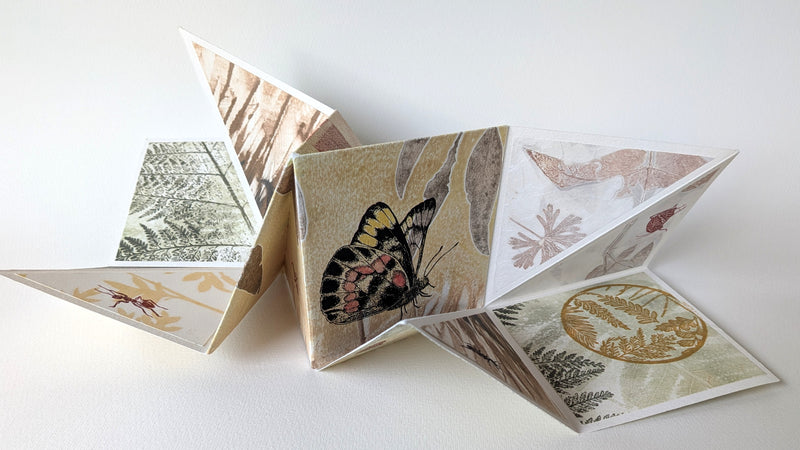 Moth and butterfly artist books – linocut and botanical monotype printmaking with Dr. Fenja T. Ringl