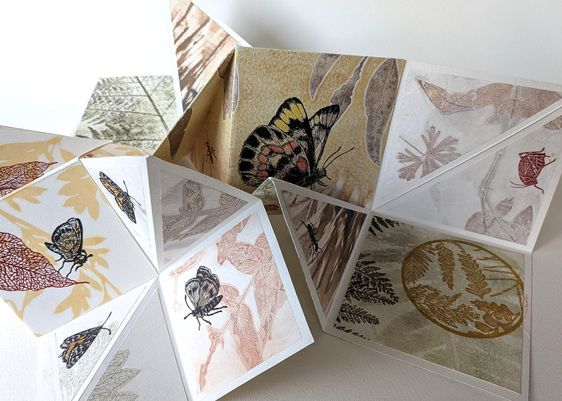 Moth and butterfly artist books – linocut and botanical monotype printmaking with Dr. Fenja T. Ringl