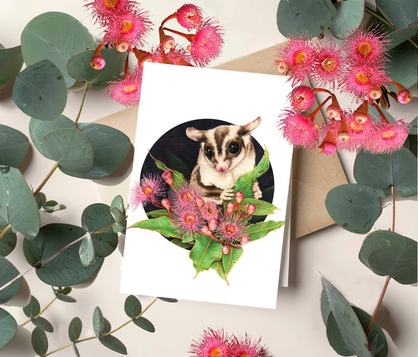 Sugar Glider - Australian Art Greeting Card