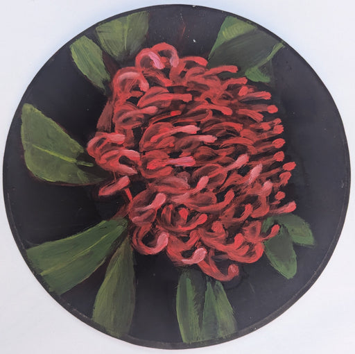 Oil painting of a Telopea by NatureArt Lab art class tutor Taylor Singh