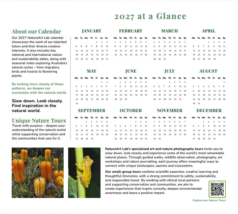 2027 Natural History Art Calendar