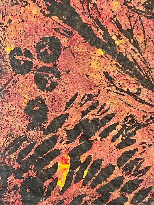 Abstract art with black and orange patterns